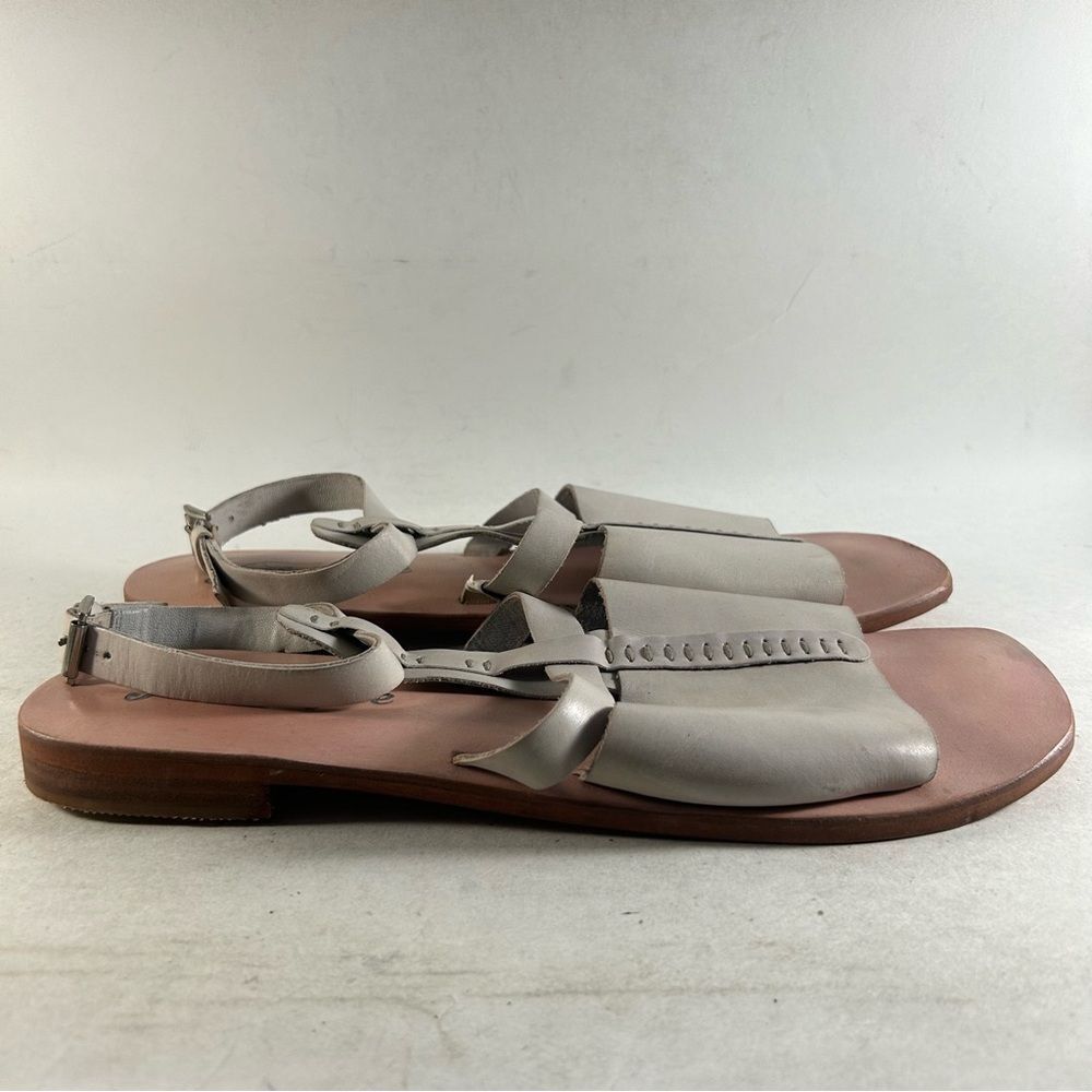 Free People Light Gray Leather Slingback Sandals